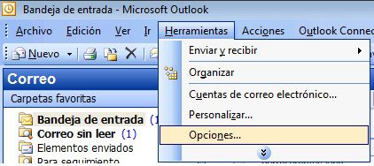 instrucciones correo deseado  outlook 2007 paso 1